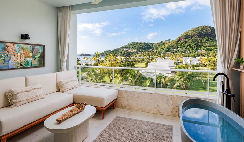 Terrace at Sandals Saint Vincent hotel in Caribbean by Kenwood Travel