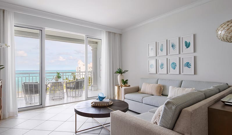 Bedroom at Sandals Royal Bahamian hotel in Caribbean by Kenwood Travel