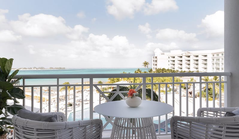 Balcony at Sandals Royal Bahamian hotel in Caribbean by Kenwood Travel