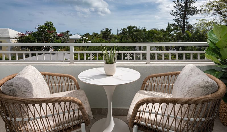 Balcony at Sandals Royal Bahamian hotel in Caribbean by Kenwood Trave