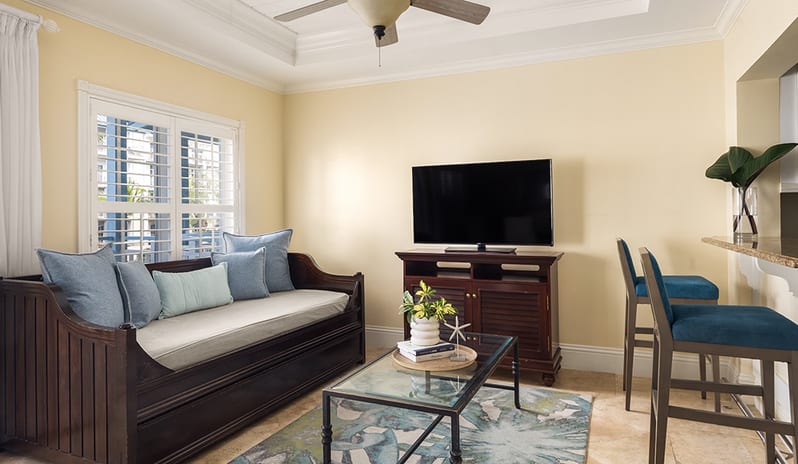 Living Area at Beaches Turks & Caicos hotel in Caribbean by Kenwood Travel