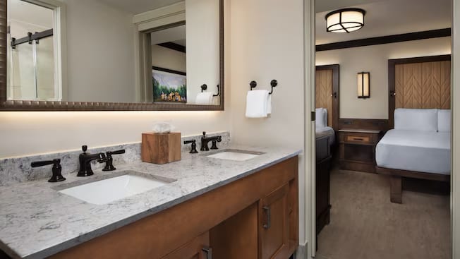 Bathroom View at Disney's Wilderness Lodge by Kenwood Travel