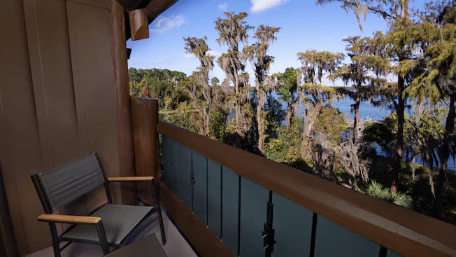 Balcony with  Garden View View at Disney's Wilderness Lodge by Kenwood Travel