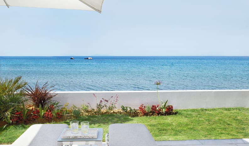 Beach Front View at Ikos Aria hotel in Europe by Kenwood Travel