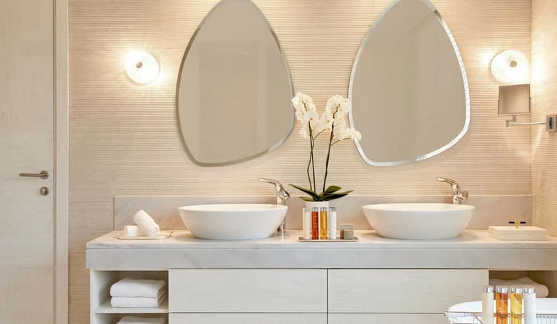 bathroom at Ikos Aria hotel in Europe by Kenwood Travel