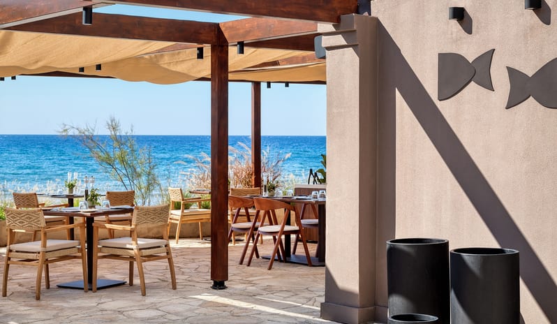 Meze Corfu Family Restaurant Beachside Outdoor Dining at Domes of Corfu by Kenwood Travel