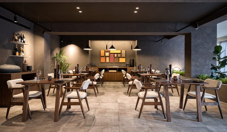 Asian Culinary Fusions Contemporary Fine Dining Interior with Elegant Ambience at Domes of Corfu by Kenwood Travel