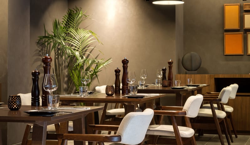 Asian Culinary Fusions Contemporary Fine Dining Interior with Elegant Ambience at Domes of Corfu by Kenwood Travel