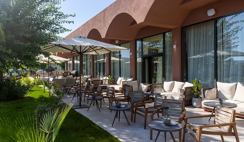 Outdoor View In Restaurant at Domes Aulus Zante Hotel in Europe by Kenwood Travel
