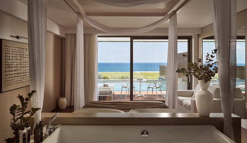 Bedroom With BathTub at Lesante Blu Hotel in Europe by Kenwood Travel