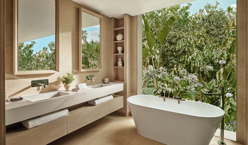 Bathroom With Garden View at Ikos Andalusia Hotel in Europe by Kenwood Travel