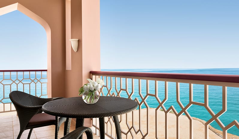 Balcony With Sea View at Al Husn Hotel in Middle East Holiday by Kenwood Travel