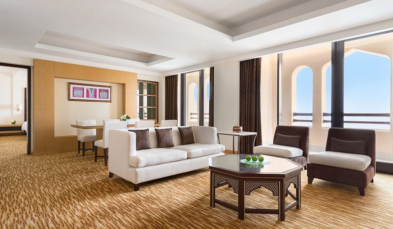 Living Area at Hilton Muscat Al Bandar Hotel in Middle East Holiday by Kenwood Travel