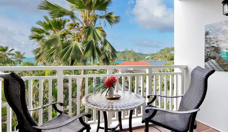 Balcony at Sandals Grande St Lucian hotel in Caribbean by Kenwood Travel