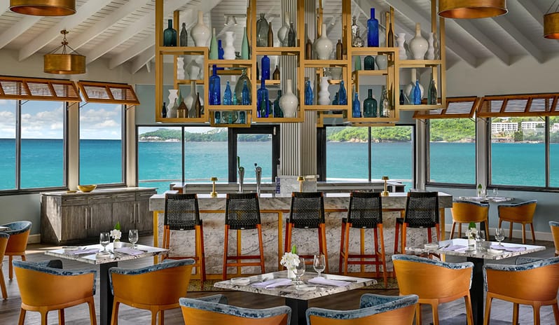 Restaurant at Sandals Halcyon hotel in Caribbean by Kenwood Travel