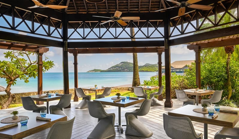 Restaurant at Sandals Halcyon hotel in Caribbean by Kenwood Travel