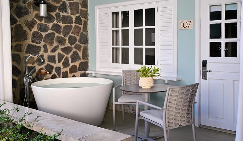 Patio Tranquility Soaking Tub at Sandals Royal Curacao hotel in Caribbean by Kenwood Travel