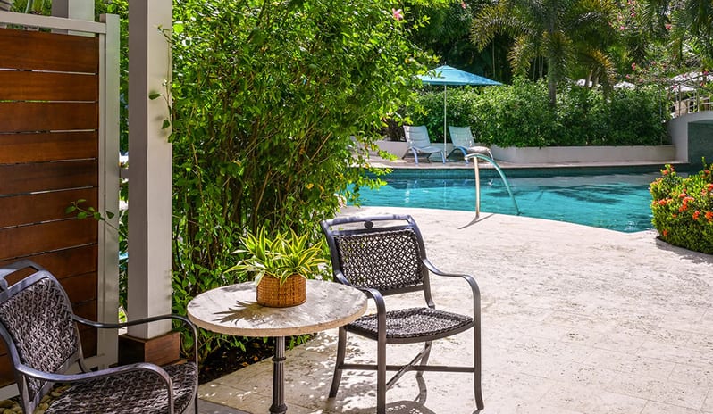 Pool with relaxing area at Sandals Royal Curacao hotel in Caribbean by Kenwood Travel