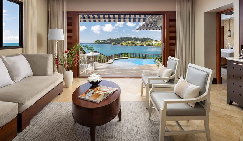 Bedroom at Sandals Regency La Toc hotel in Caribbean by Kenwood Travel