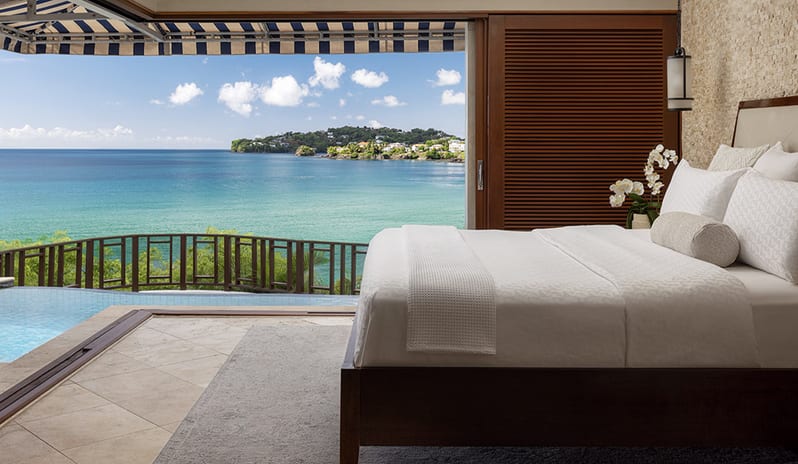 Bedroom at Sandals Regency La Toc hotel in Caribbean by Kenwood Travel