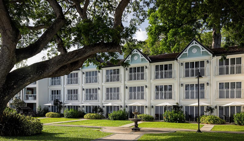 Resort Front View at Sandals Regency La Toc hotel in Caribbean by Kenwood Travel