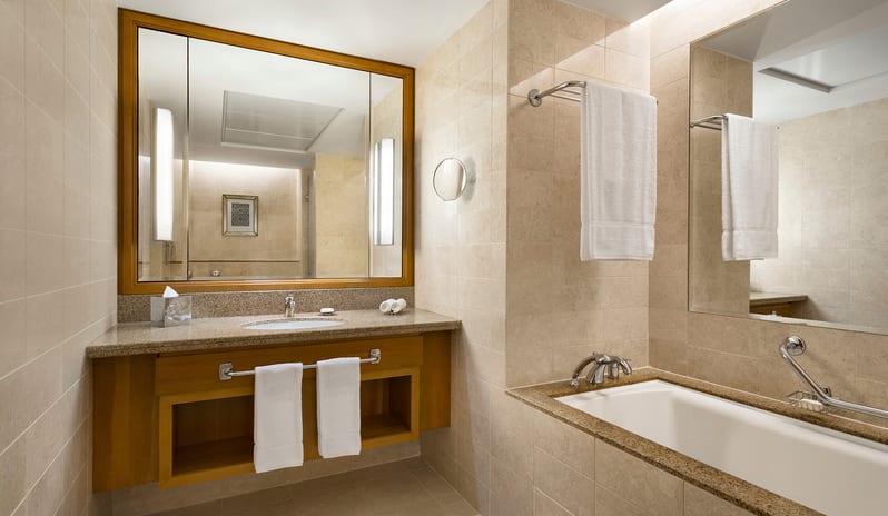 Guest Room with Sea View Bathroomat DoubleTree by Hilton Muscat Al Waha by Kenwood Travel