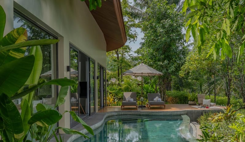 Wellness Lagoon Pool Villa Curvaceous private swimming pool and outdoor lounge area at Anantara Koh Yao Yai Resort & Villas by Kenwood Travel