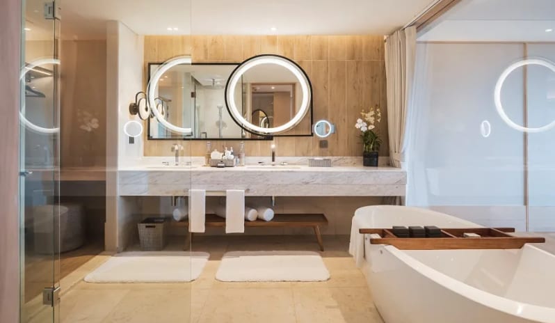 Deluxe Garden Access Spacious marble bathroom at Anantara Koh Yao Yai Resort & Villas by Kenwood Travel