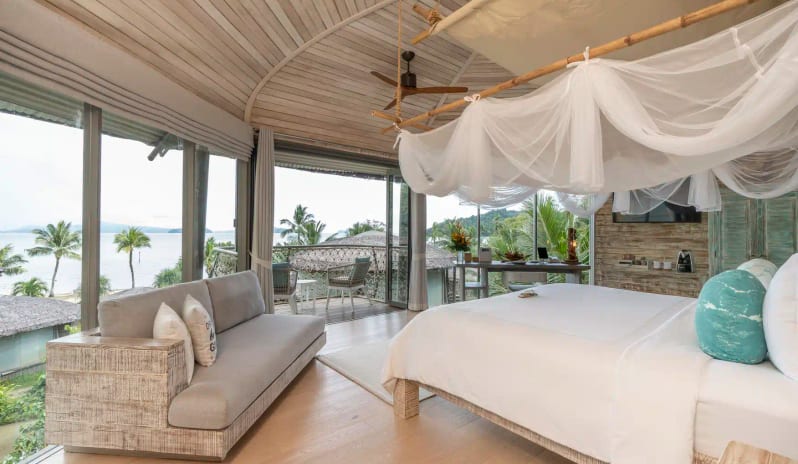 Treehouse Villa Luxury Tree House Villa Interior with Wood Ceiling at TreeHouse Villas Koh Yao by Kenwood Travel