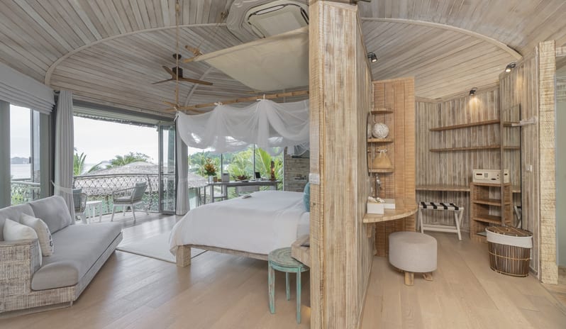 Treehouse Villa Luxury Tree House Villa Interior with Wood Ceiling at TreeHouse Villas Koh Yao by Kenwood Travel