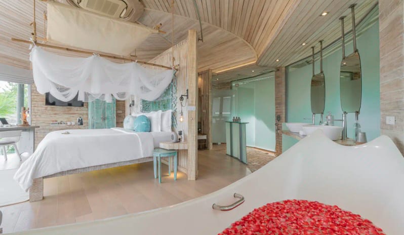 Treehouse Villa Luxury Tree House Villa Interior with Wood Ceiling at TreeHouse Villas Koh Yao by Kenwood Travel