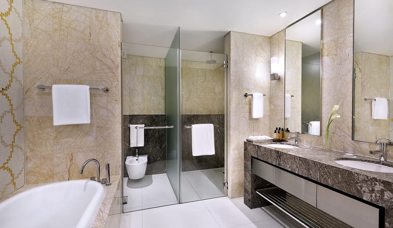Club Room - Level 45 Bathroom at Conrad Abu Dhabi Etihad Towers by Kenwood Travel