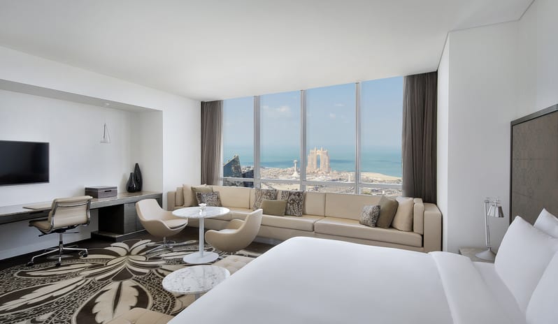 Junior Suite - Level 45 Bedroom at Conrad Abu Dhabi Etihad Towers by Kenwood Travel