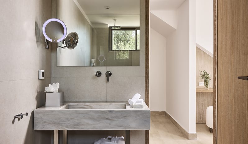 Olives & Sea 3-Bedroom Villa Private Pool Harbour View/Sea View Bathroom at St.Nicolas Bay Resort by Kenwood Travel
