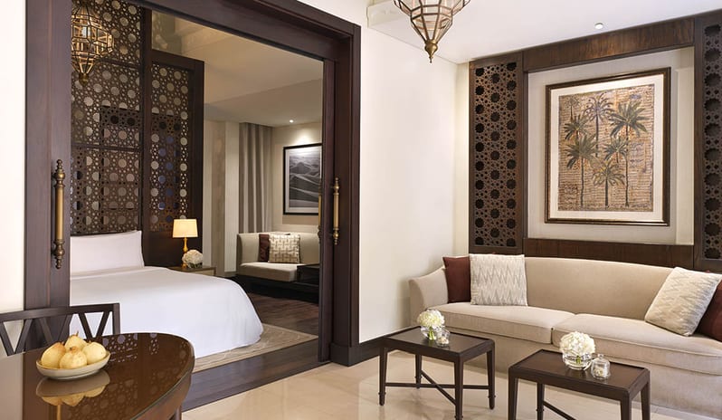 Bedroom With Living Area View at The Ritz-Carlton Ras Al Khaimah, Al Wadi Desert Hotel Resort in Caribbean-Holidays by Kenwood Travel