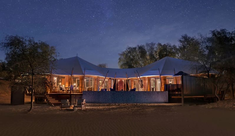 Night Time With Exteriour View at The Ritz-Carlton Ras Al Khaimah, Al Wadi Desert Hotel Resort in Caribbean-Holidays by Kenwood Travel