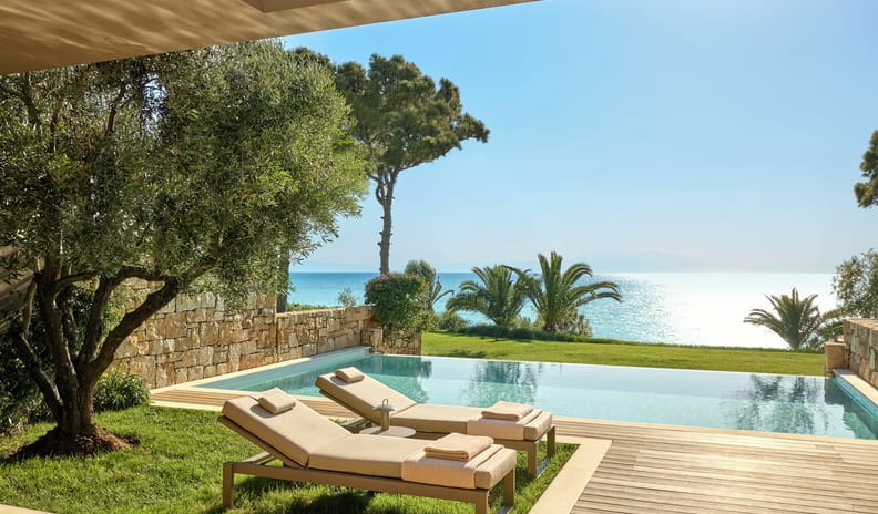 Two Bedroom Bungalow Suite Private Pool Front Sea View Luxury beachfront resort infinity pool and sun deck with panoramic ocean views at Sani Club by Kenwood Travel