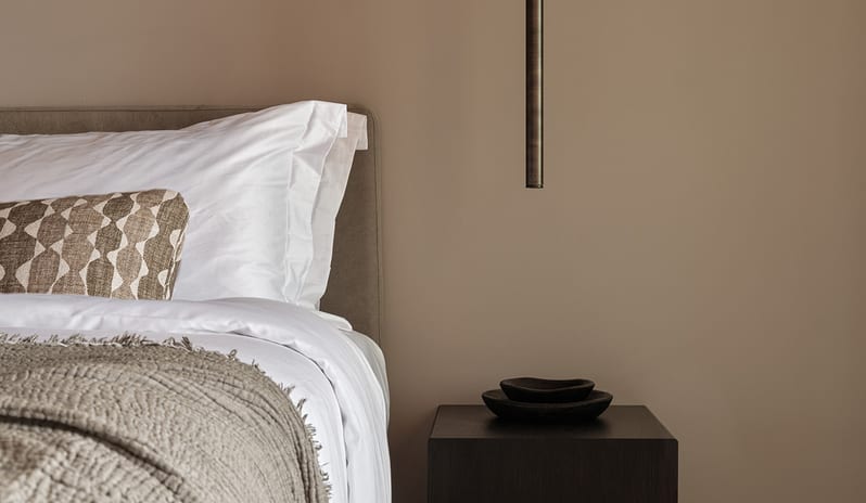 Classic Room with Shared Pool modern black nightstand and elegant hanging pendant light at OKU Bodrum by Kenwood Travel