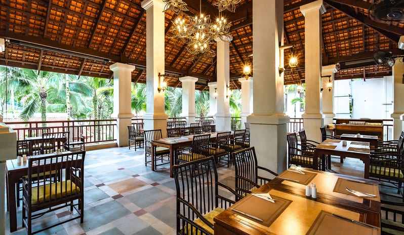 The Oriental Restaurant main indoor dining hall and traditional Thai architecture at Khaolak Laguna Resort by Kenwood Travel