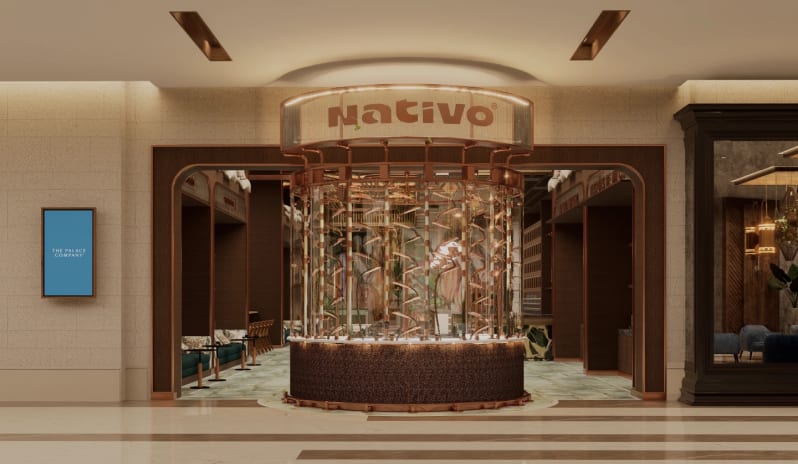 Nativo Casa De Tueste showcasing a illuminated central glass structure and luxury architectural design at Moon Palace The Grand Punta Cana by Kenwood Travel