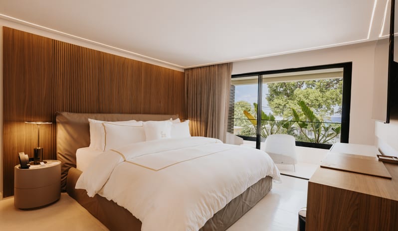 Executive Room (Second bedroom of the Luxury Two Bedroom Suite) Luxurious resort bedroom suite with a private balcony view at Blue Monkey Hotel & Beach Club by Kenwood Travel