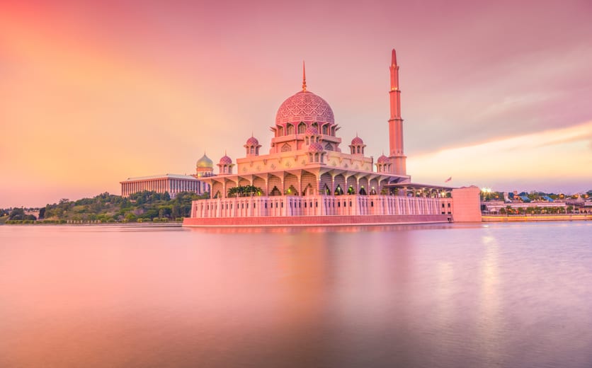 Putra mosque during sunset sky, the most famous tourist attraction in Malaysia.jpg