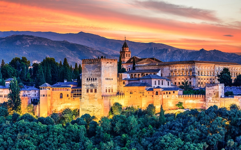 shutterstock_678035068 - Alhambra of Granada, Spain. Alhambra fortress at sunset..jpg